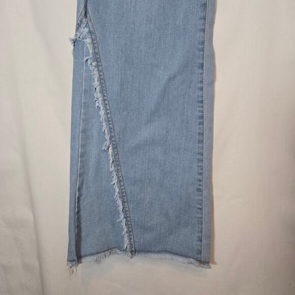 VTG Bebe Raw Edge Flared Denim Jeans 6 28 High Rise Hippie Casual Boho Capsule - Picture 9 of 12